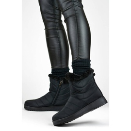 Bottes de neige isolées avec fourrure pour femme, noires W76B le noir 2