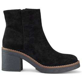 Bottes classiques à talons hauts en daim pour femmes, noir 9613B le noir 5
