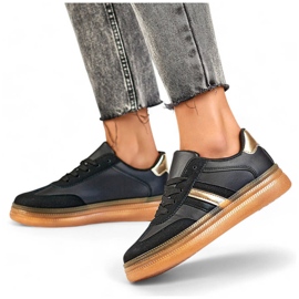 Chaussures de sport à semelle épaisse pour femmes, noires, A185B beige 1 Chaussures de sport à semelle épaisse pour femmes, noires, A185B beige 1