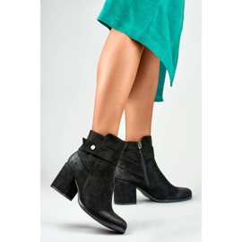 Bottines en daim pour femmes, noires, 260041B-SU le noir 3