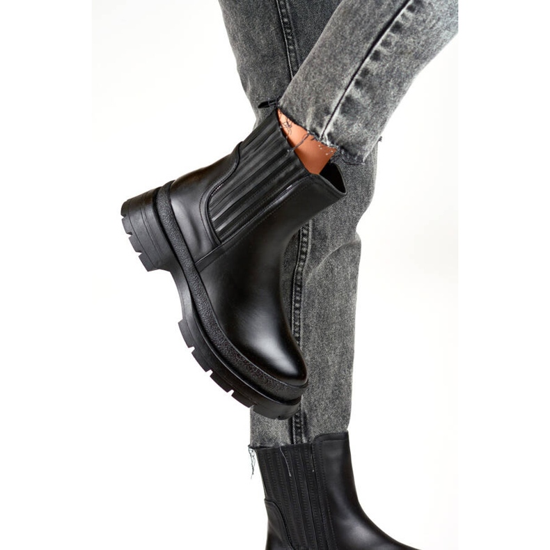 Bottines Chelsea femme, isolées, noires, 1262B 1