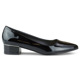 Escarpins femme à bout pointu et talon bas, noir verni, GD-XR106C-B le noir 4