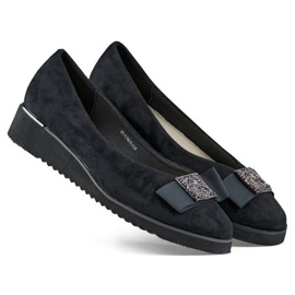 Chaussures femme en daim avec semelle compensée et décoration, noir GD-FL766A-B le noir 3