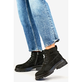 Bottines isolées en daim pour femme, noires A5201B le noir 3