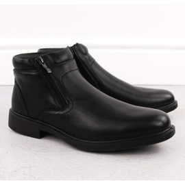 Bottines isolées avec fermetures éclair pour hommes, noires Unisoft 7516 1