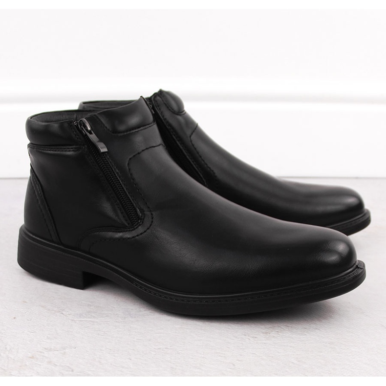 Bottines isolées avec fermetures éclair pour hommes, noires Unisoft 7516 1