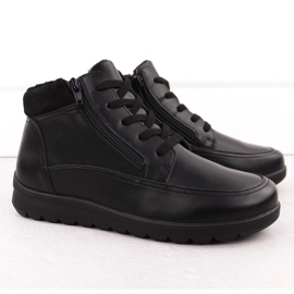 Bottes en cuir noir confortables et isolées par Filippo DBT6629 le noir 3
