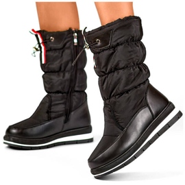 Bottes de neige hautes femme avec revers, noir 8302B le noir 1