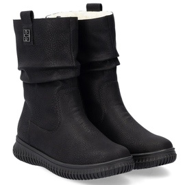Bottes isolées pour femmes sur la plateforme noire Rieker 74283-00 2