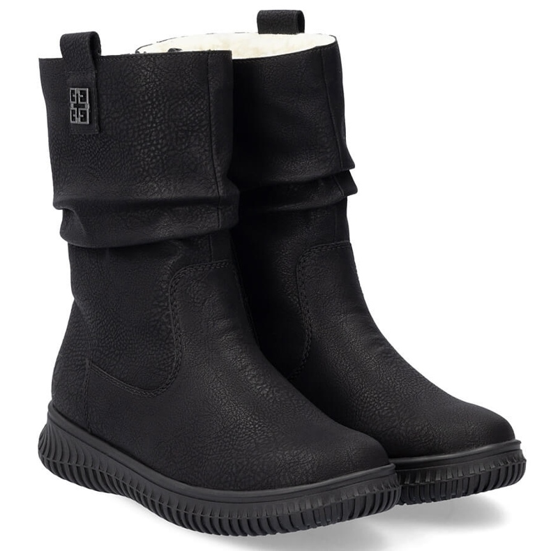 Bottes isolées pour femmes sur la plateforme noire Rieker 74283-00 le noir 2 Bottes isolées pour femmes sur la plateforme noire Rieker 74283-00 le noir 2