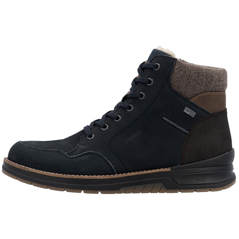 Rieker Bottines isolées en cuir imperméables pour hommes, bleu marine 32344-14 1 Rieker Bottines isolées en cuir imperméables pour hommes, bleu marine 32344-14 1