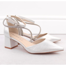 Sandales pointues femme Sabatina argentées avec zircons cubiques 2 Sandales pointues femme Sabatina argentées avec zircons cubiques 2