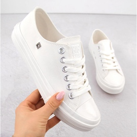 Baskets basses en textile pour femme, blanches Big Star NN274285 1