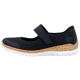Rieker N42B0-14 Navy Blue Women's confortable Velcro Chaussures Velcro bleu 2