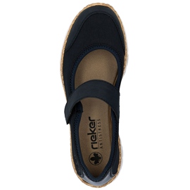 Rieker N42B0-14 Navy Blue Women's confortable Velcro Chaussures Velcro bleu 1