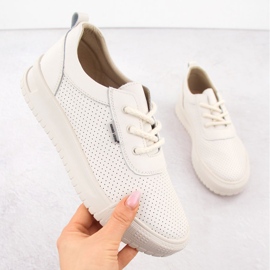 Chaussures de sport en cuir en cuir beige Sergio Leone SP-102 1