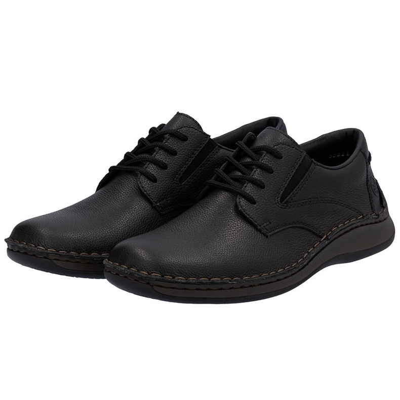 Chaussures en cuir des hommes Comfort Rieker 05211-00 noir 1