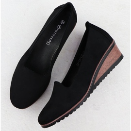 Chaussures sur coins en daim noir Potocki SZ12276 le noir 3