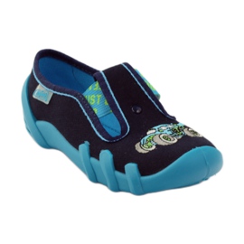 Befado chaussures pour enfants pantoufles 290x161 bleu marin bleu vert 1