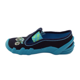 Befado chaussures pour enfants pantoufles 290x161 bleu marin bleu vert 2