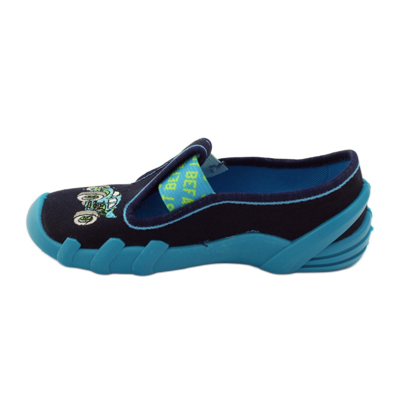 Befado chaussures pour enfants pantoufles 290x161 bleu marin bleu vert 2