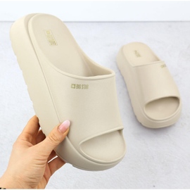 Les tongs sportifs féminins sur une semelle épaisse Big Big STAR RR274A569 beige 1