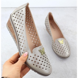 Chaussures pour femmes sur un coin ouvert avec un ornement de Golden Vinceza 58472 d'or 1 Chaussures pour femmes sur un coin ouvert avec un ornement de Golden Vinceza 58472 d'or 1