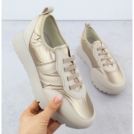 Chaussures de sport métalliques féminines beige Golden Vinceza 58510 doré 1