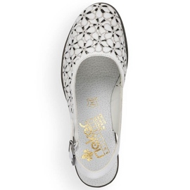 Sandales ajourées en cuir Rieker W RKR531A blanc blanche 27
