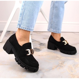 Vinceza W JAN250 mocassins à talons hauts en daim, noir le noir 11