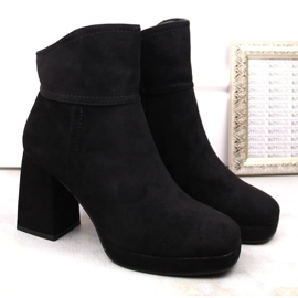 Bottines en daim à talon haut et plateforme, isolées M.Daszyński W SAN24A, noir le noir 11