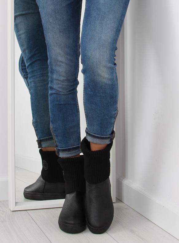 Bottes noires avec dessus en laine noir NB30 noir II-GAT 2