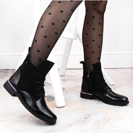 Filippo W PAW476 bottes isolées en cuir verni noir le noir 8