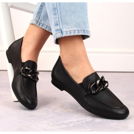 Rieker Chaussures en cuir confortables avec chaîne Remonte W RKR645, noir le noir 29