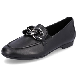 Rieker Chaussures en cuir confortables avec chaîne Remonte W RKR645, noir le noir 30