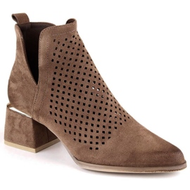 Bottines à talons hauts en daim Potocki W WOL213B, marron brun 13