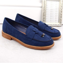 Vinceza W JAN281 chaussures à talons bas en daim bleu 14