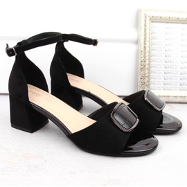 Sergio Leone W SK444A sandales à talons en daim, noir le noir 9