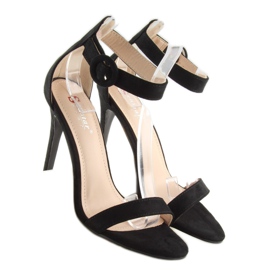 Noir NF-17 Sandales noires à talon haut 1