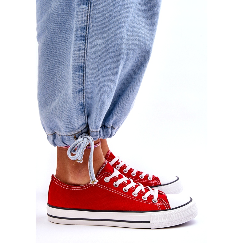 Baskets rouges classiques pour femmes basses 3
