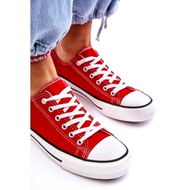 Baskets rouges classiques pour femmes basses 2