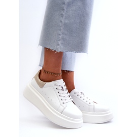 S.Barski Baskets en cuir pour femmes sur la plate-forme blanche D&A LR568 1 S.Barski Baskets en cuir pour femmes sur la plate-forme blanche D&A LR568 1