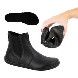 Olivier Bottines Chelsea femme pieds nus avec fermeture éclair, isolées 1263, noires 8