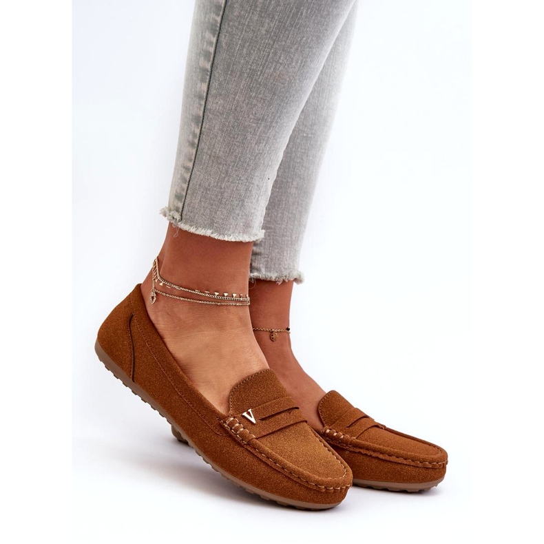 Mocassins classiques camel pour femmes brun 1