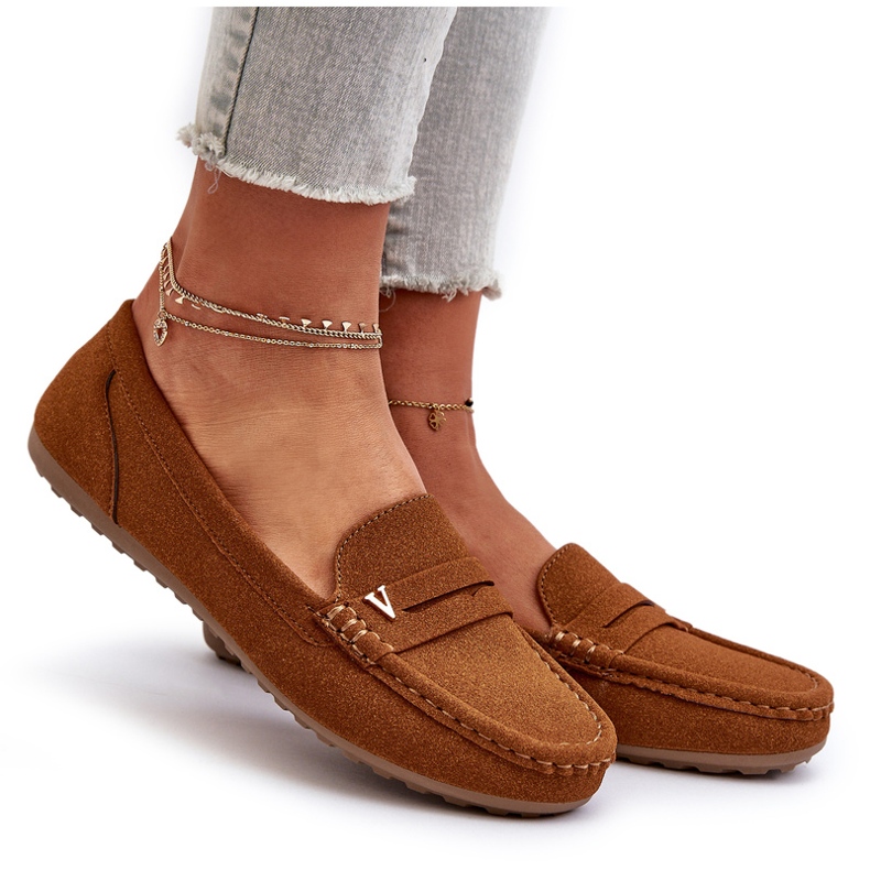Mocassins classiques camel pour femmes brun 6