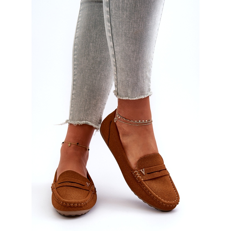 Mocassins classiques camel pour femmes brun 5