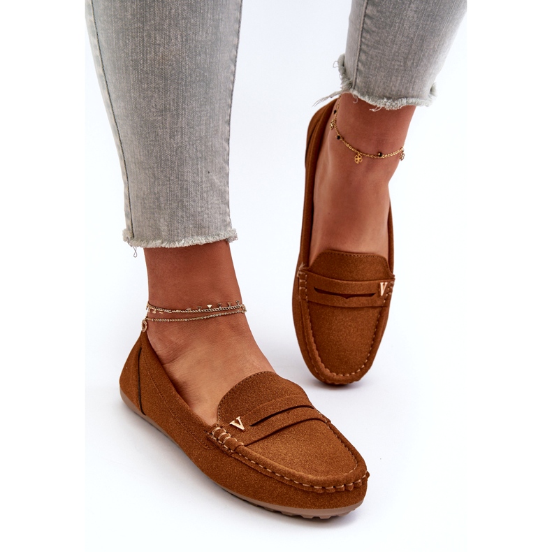 Mocassins classiques camel pour femmes brun 4