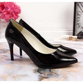 Escarpins sur talon laqué Juma noir le noir 1