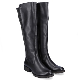 Bottes en cuir pour femmes noires Rieker Z9591-00 le noir 1