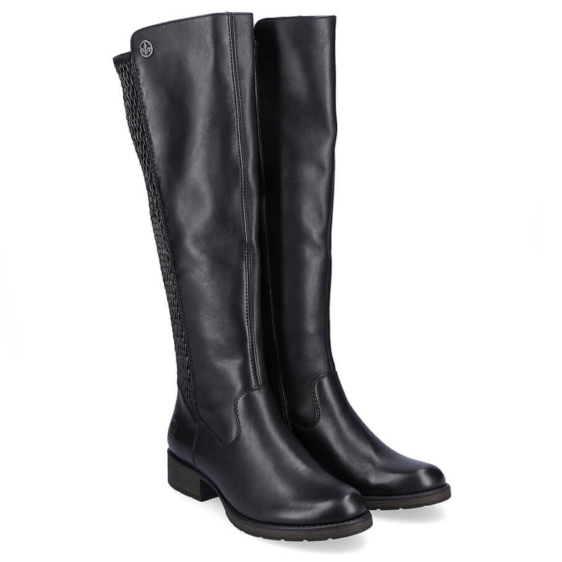 Bottes en cuir pour femmes noires Rieker Z9591-00 le noir 1